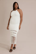 Knit Halter Fringe Dress