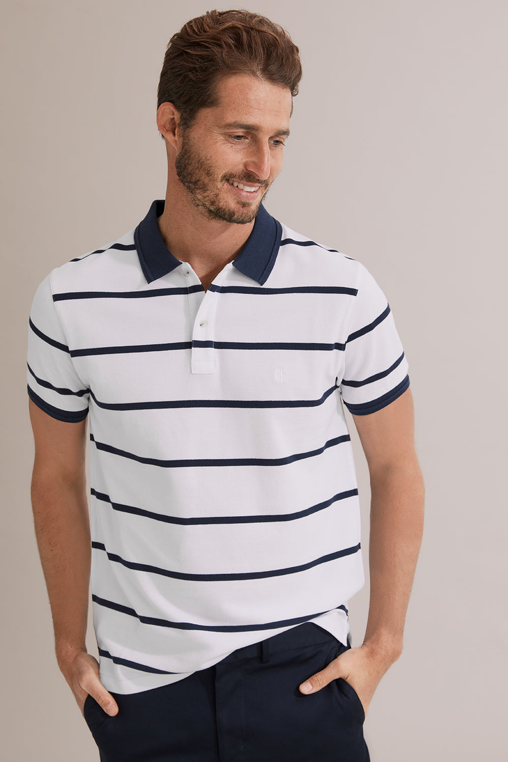 Stripe Pique Polo