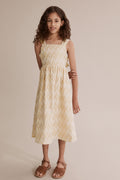 Cotton Metallic Midi Dress