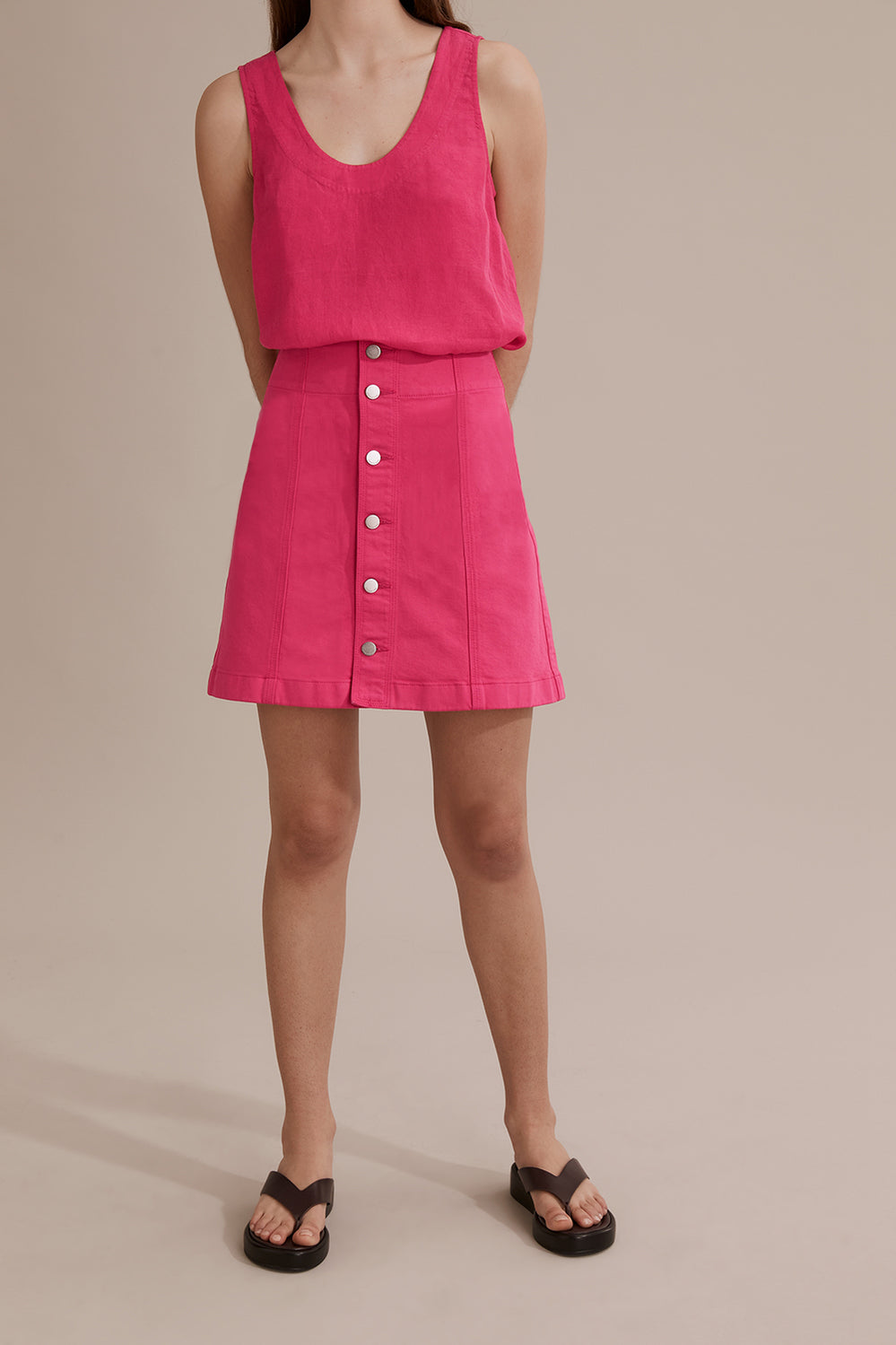 Cotton Denim Mini Skirt