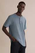 Short Sleeve Slub Henley