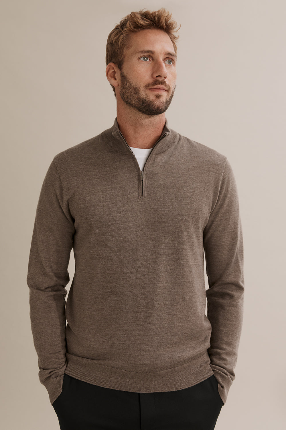 Merino Half Zip Knit