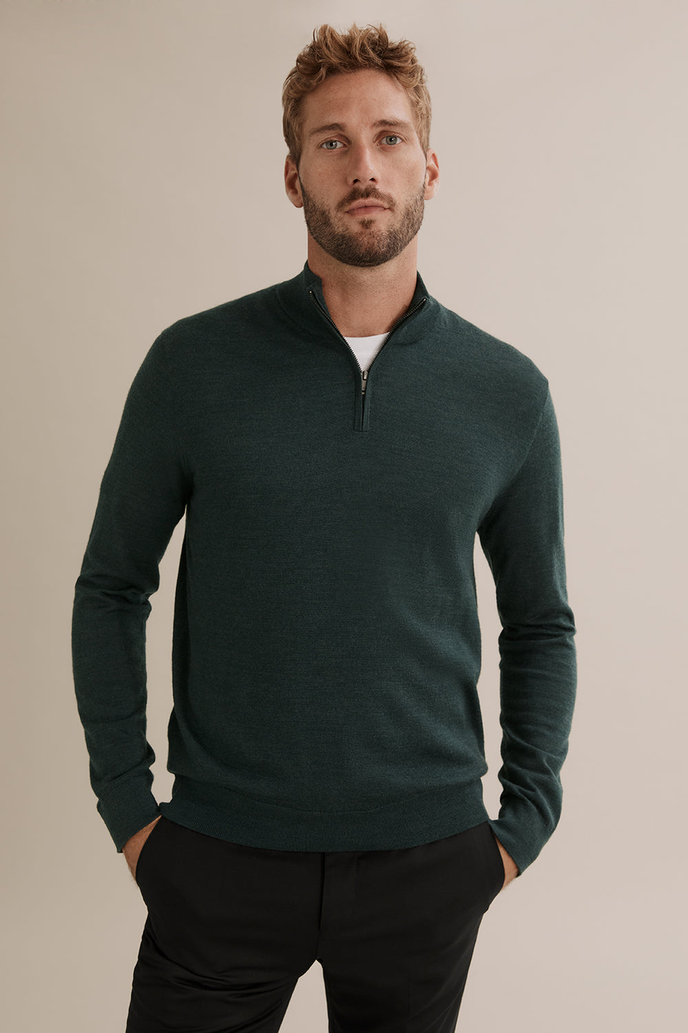 Merino Half Zip Knit