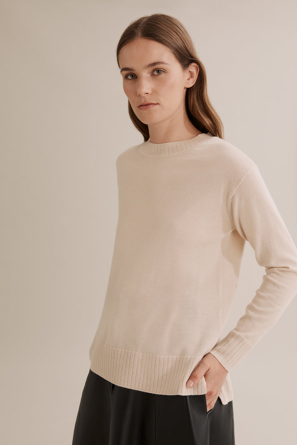 Merino Wool Crew Neck Knit