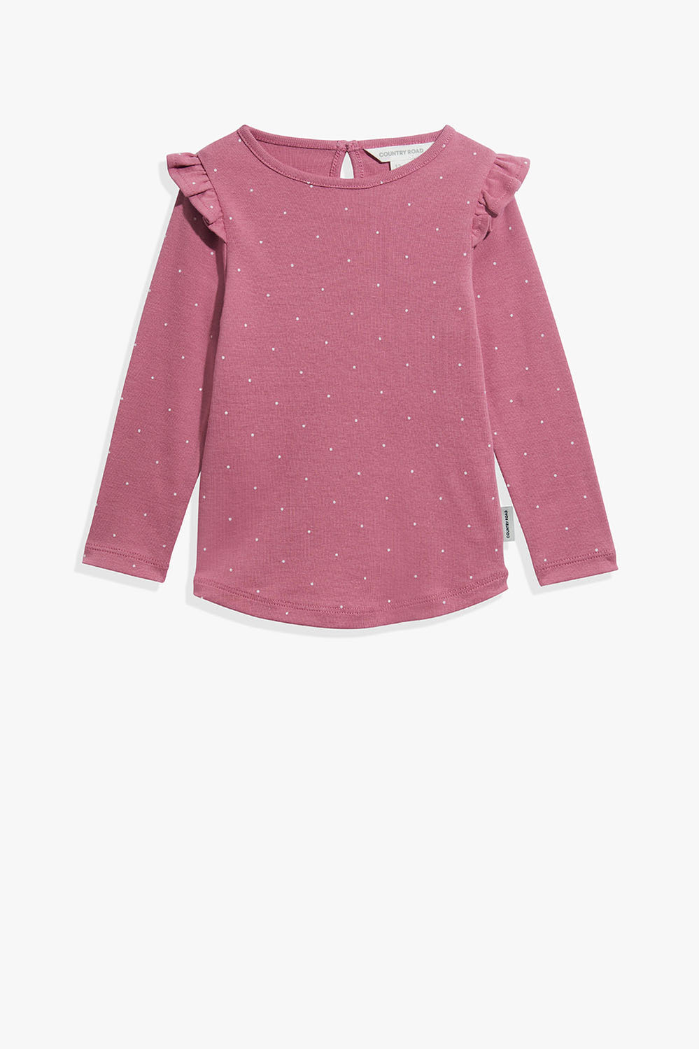 Cotton Pin Dot Frill T-Shirt