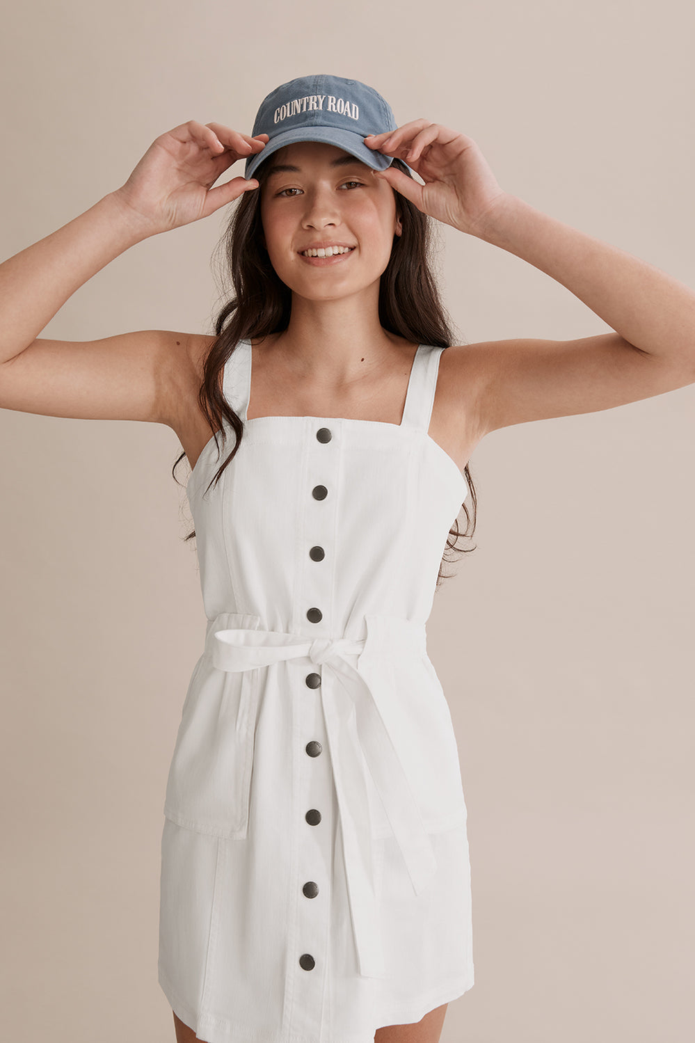 Teen Cotton Denim Button Dress