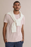 Pinstripe Cotton Linen T-Shirt