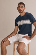 Chest Stripe Pima Crew T-Shirt
