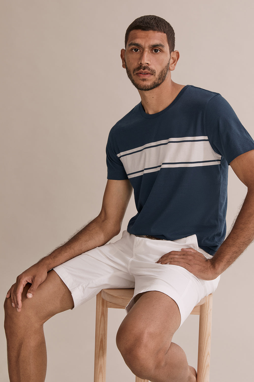 Chest Stripe Pima Crew T-Shirt