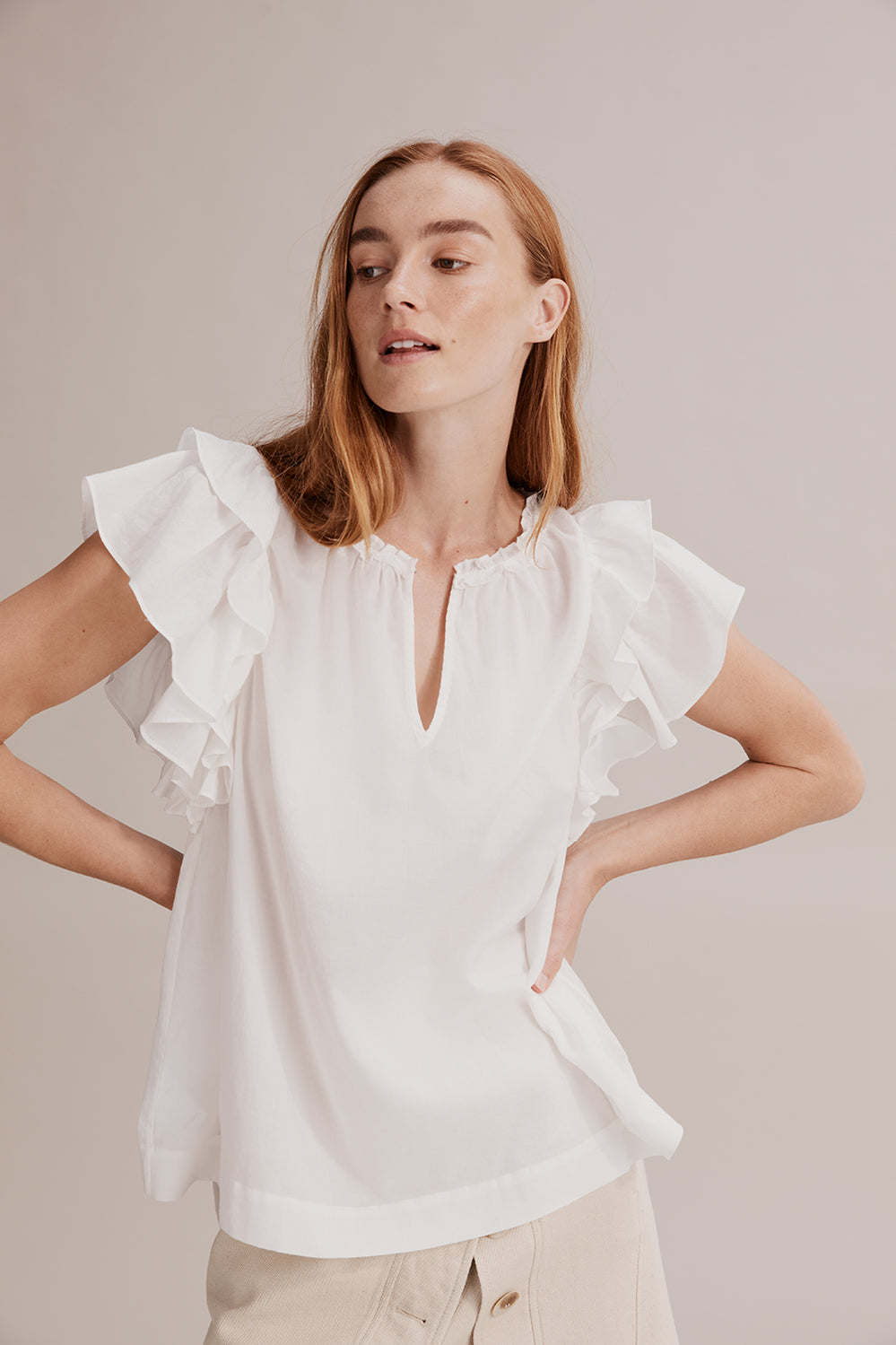 Ruffle Sleeve Popover
