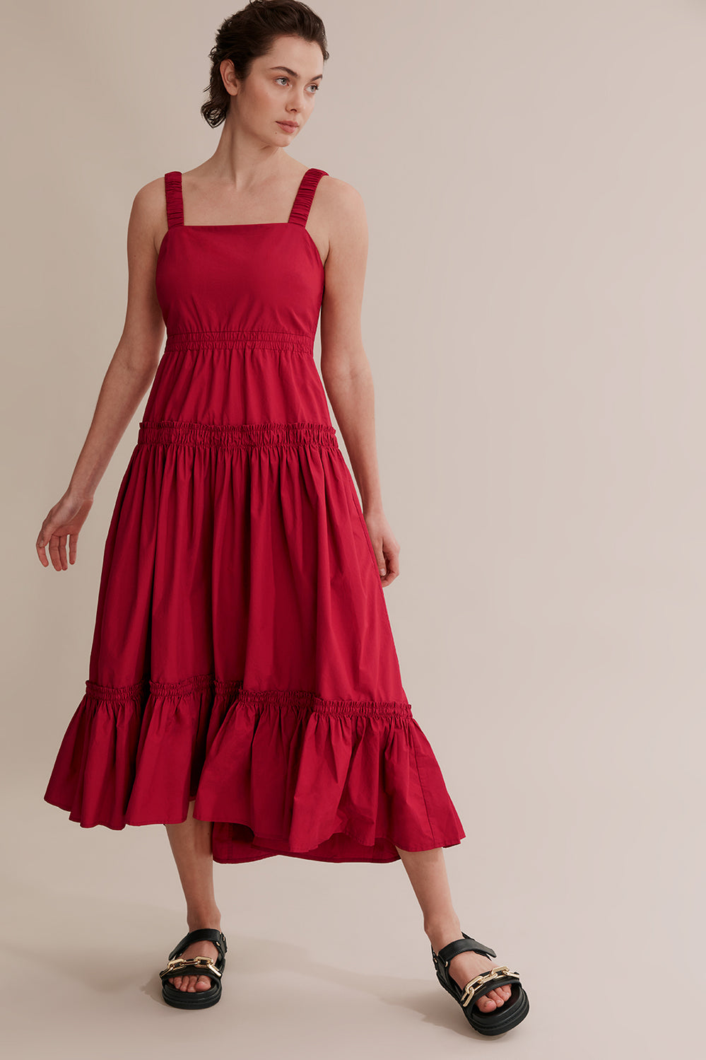 Gathered Hem Maxi Dress
