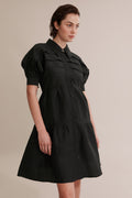 Pleat Detail Mini Dress