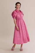 Pleat Detail Midi Dress