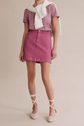 Cotton Denim Mini Skirt