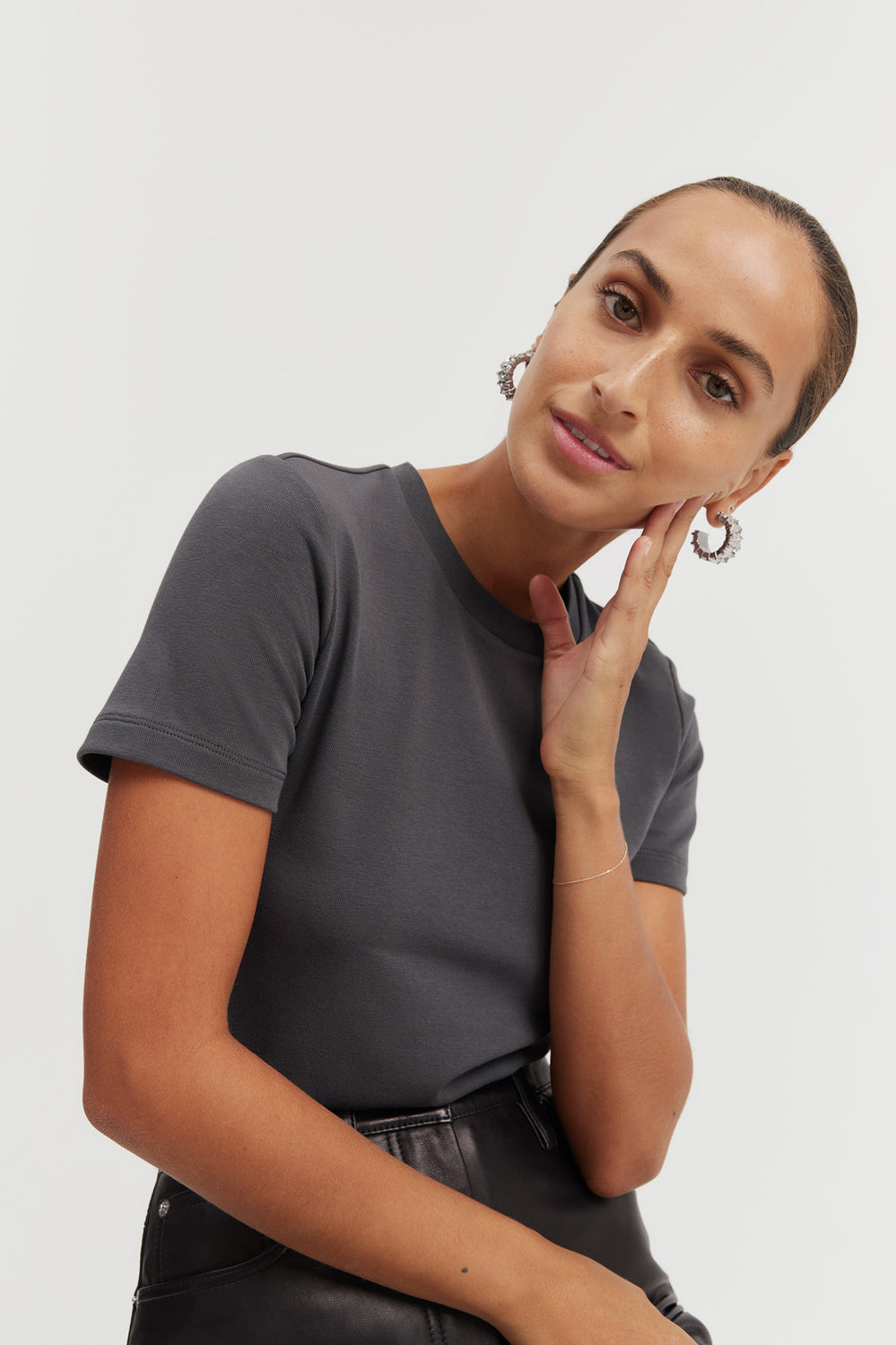 Australian Cotton Blend Fitted T-Shirt