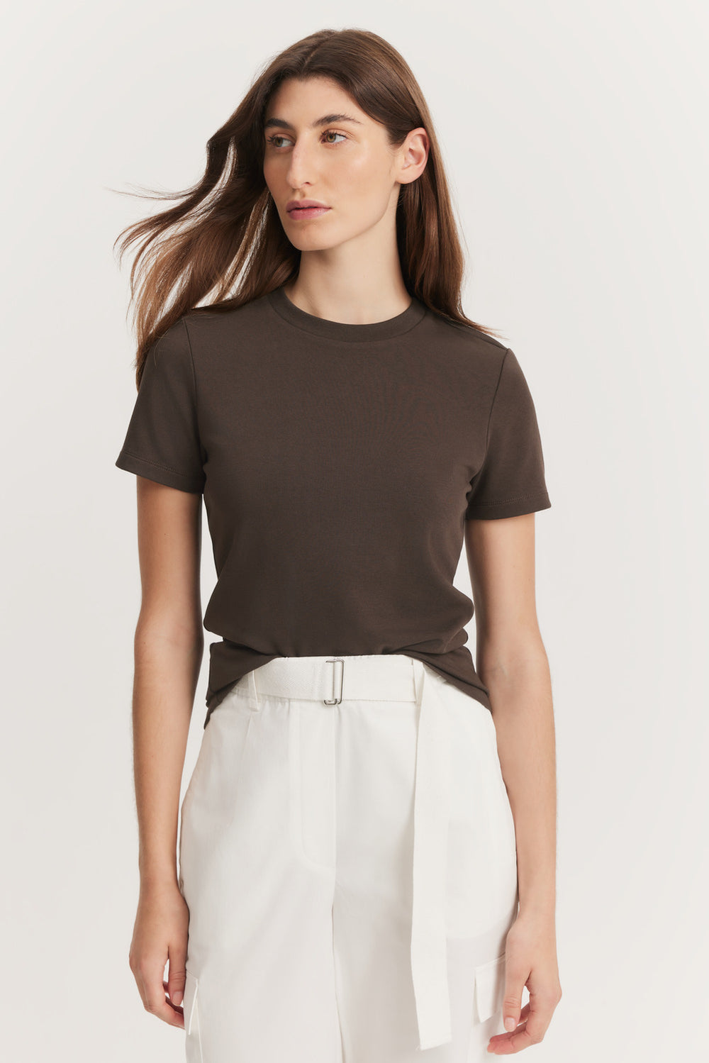 Australian Cotton Blend Fitted T-Shirt