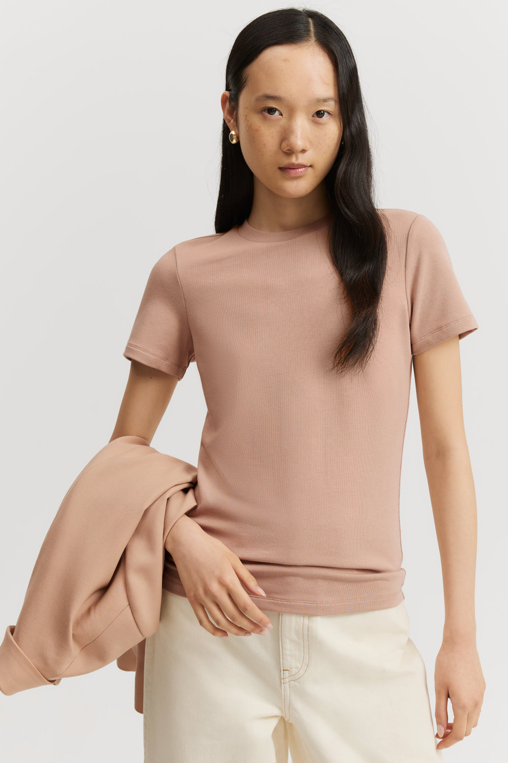 Australian Cotton Blend Fitted T-Shirt