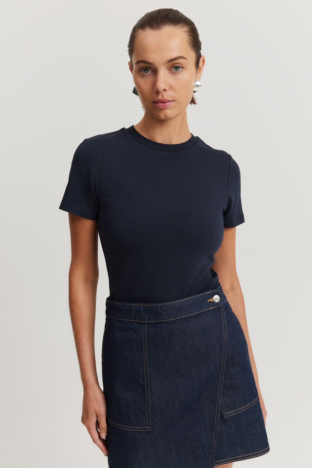 Australian Cotton Blend Fitted T-Shirt