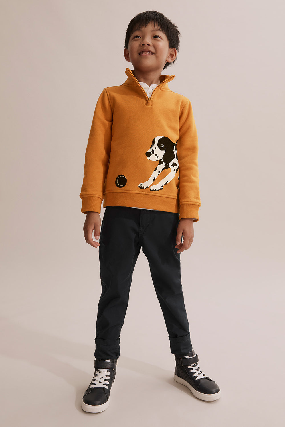 Australian Cotton Dalmatian Half Zip Sweat
