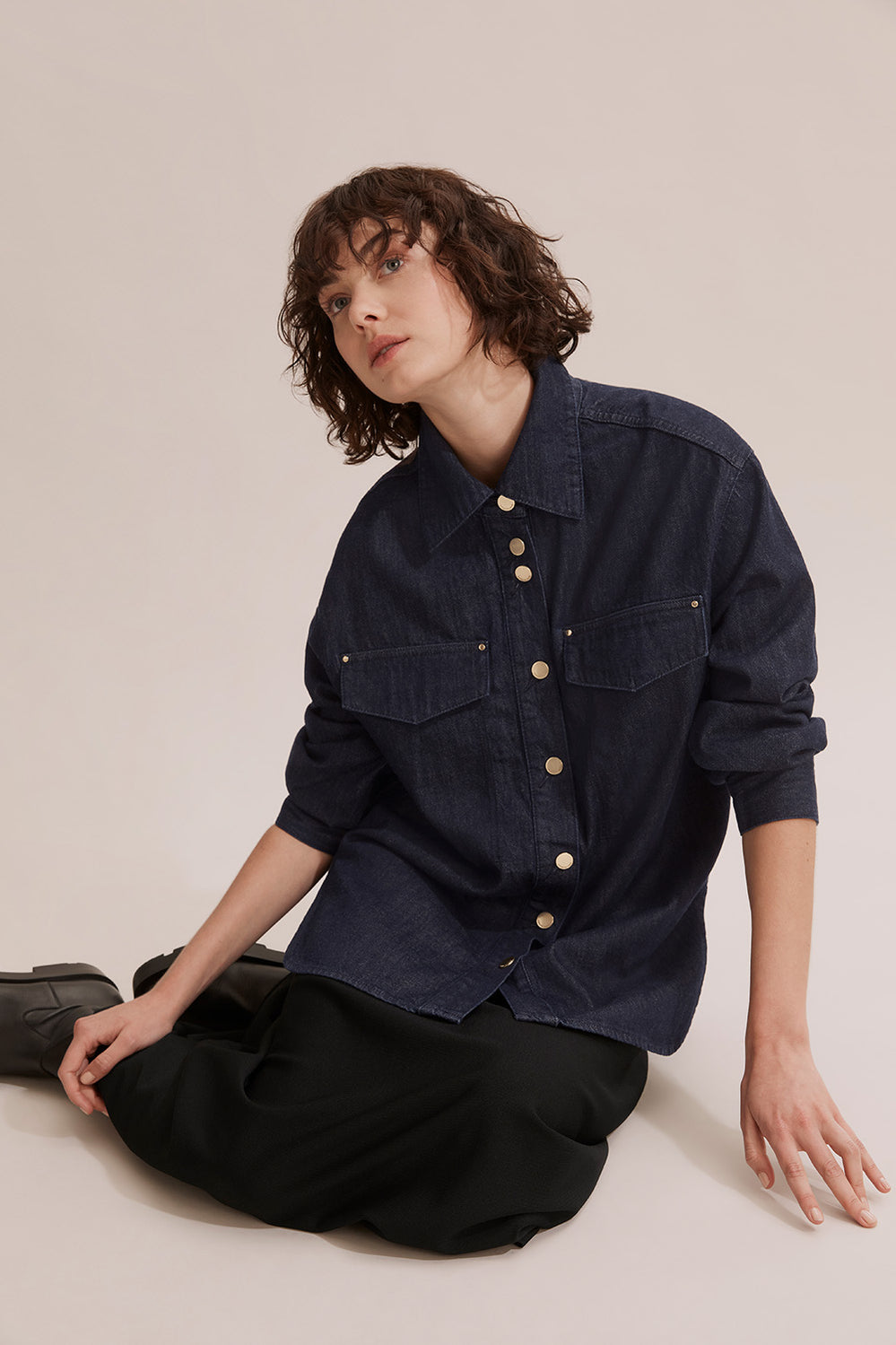 Relaxed Denim Shacket
