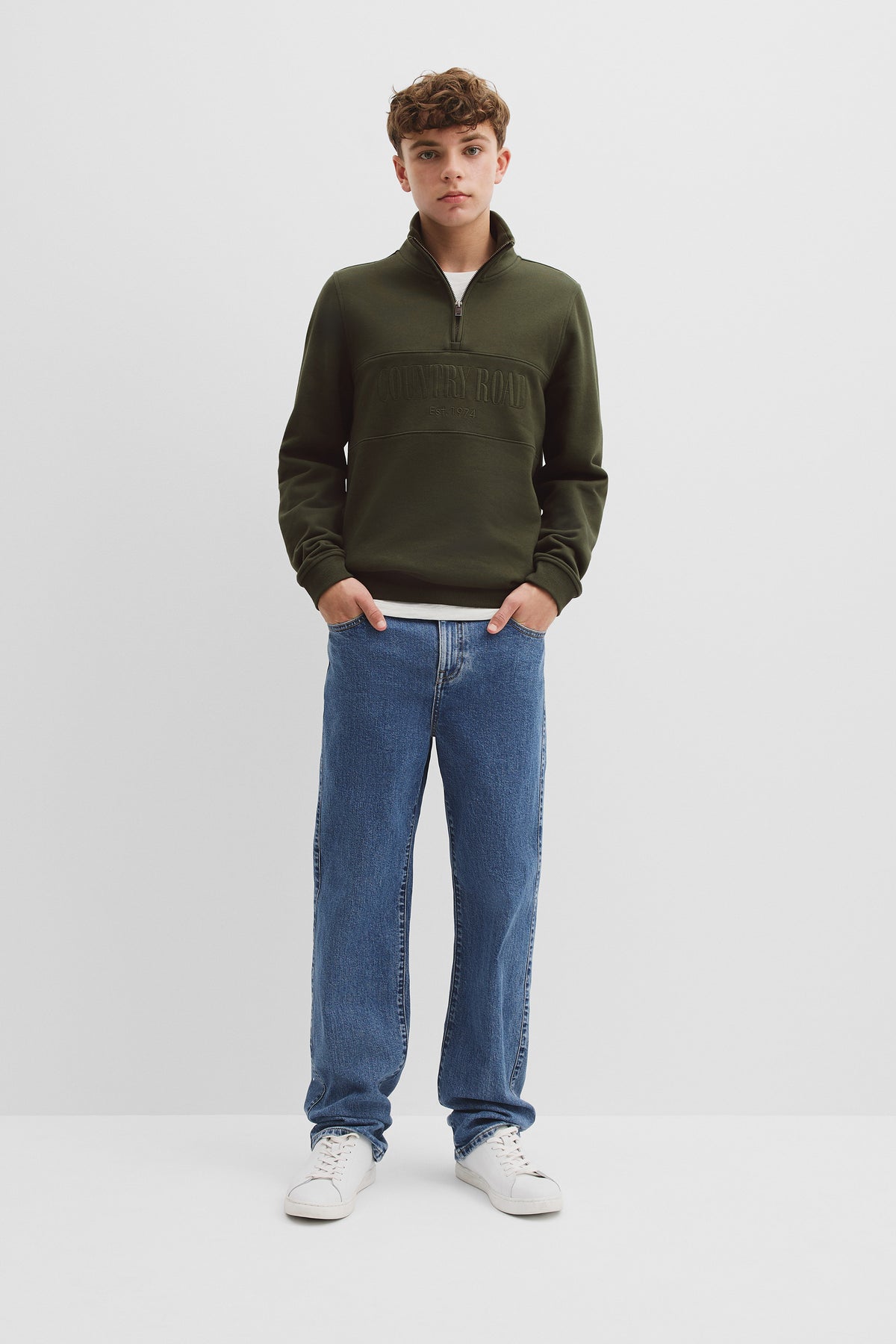 Teen Australian Cotton Heritage Half Zip Sweat