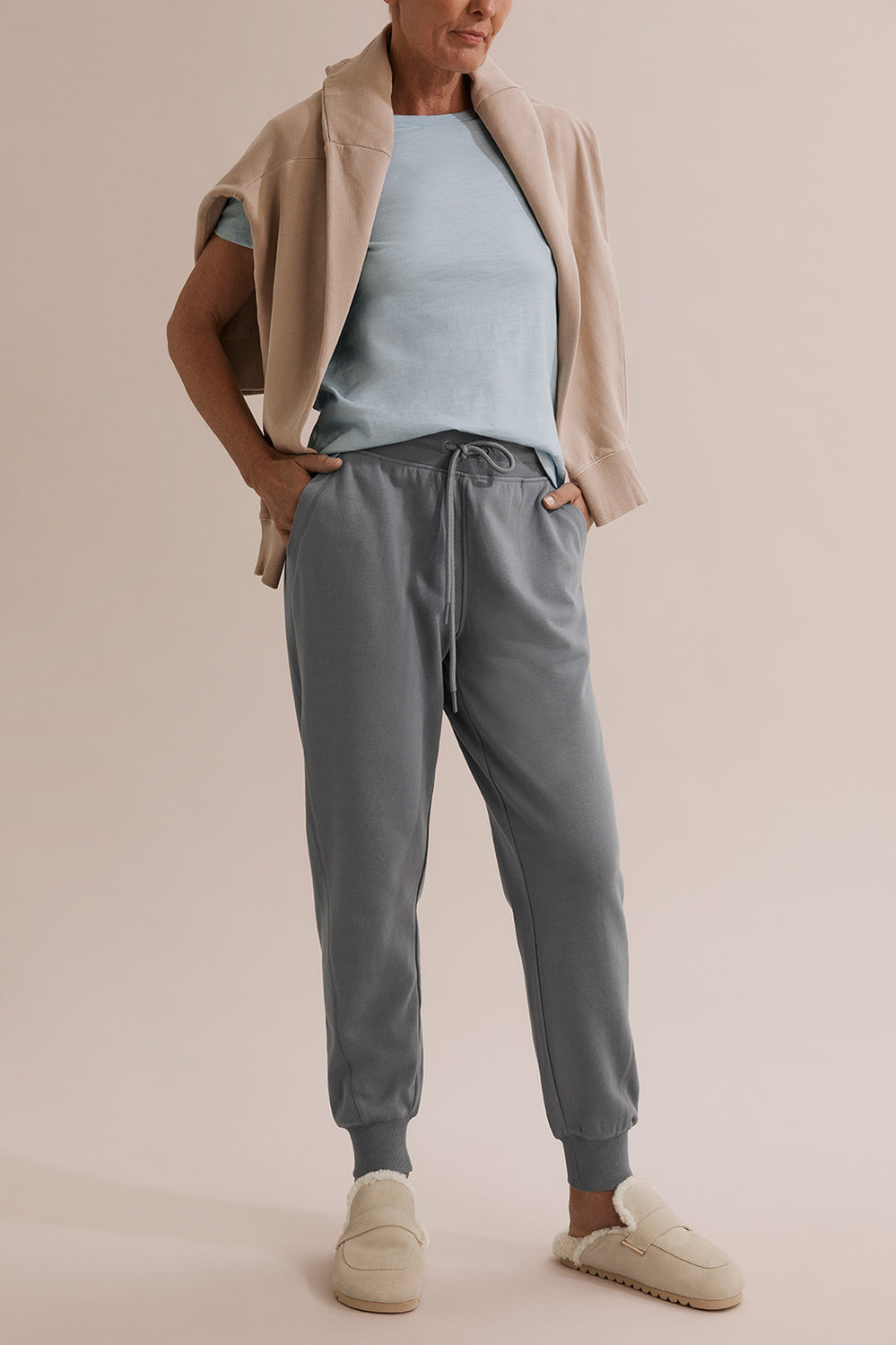Cotton Rib Cuff Track Pant