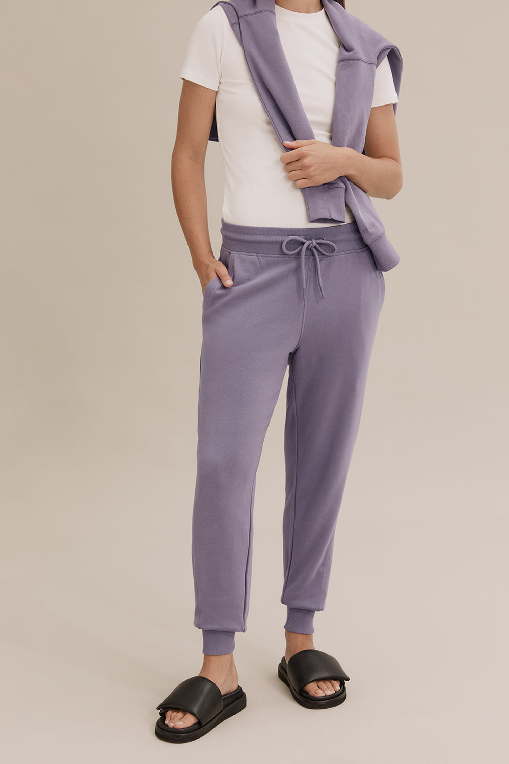 Cotton Rib Cuff Track Pant
