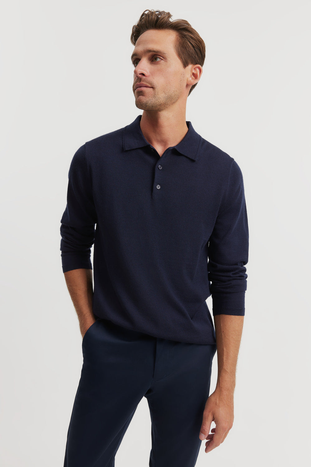Merino Long Sleeve Polo