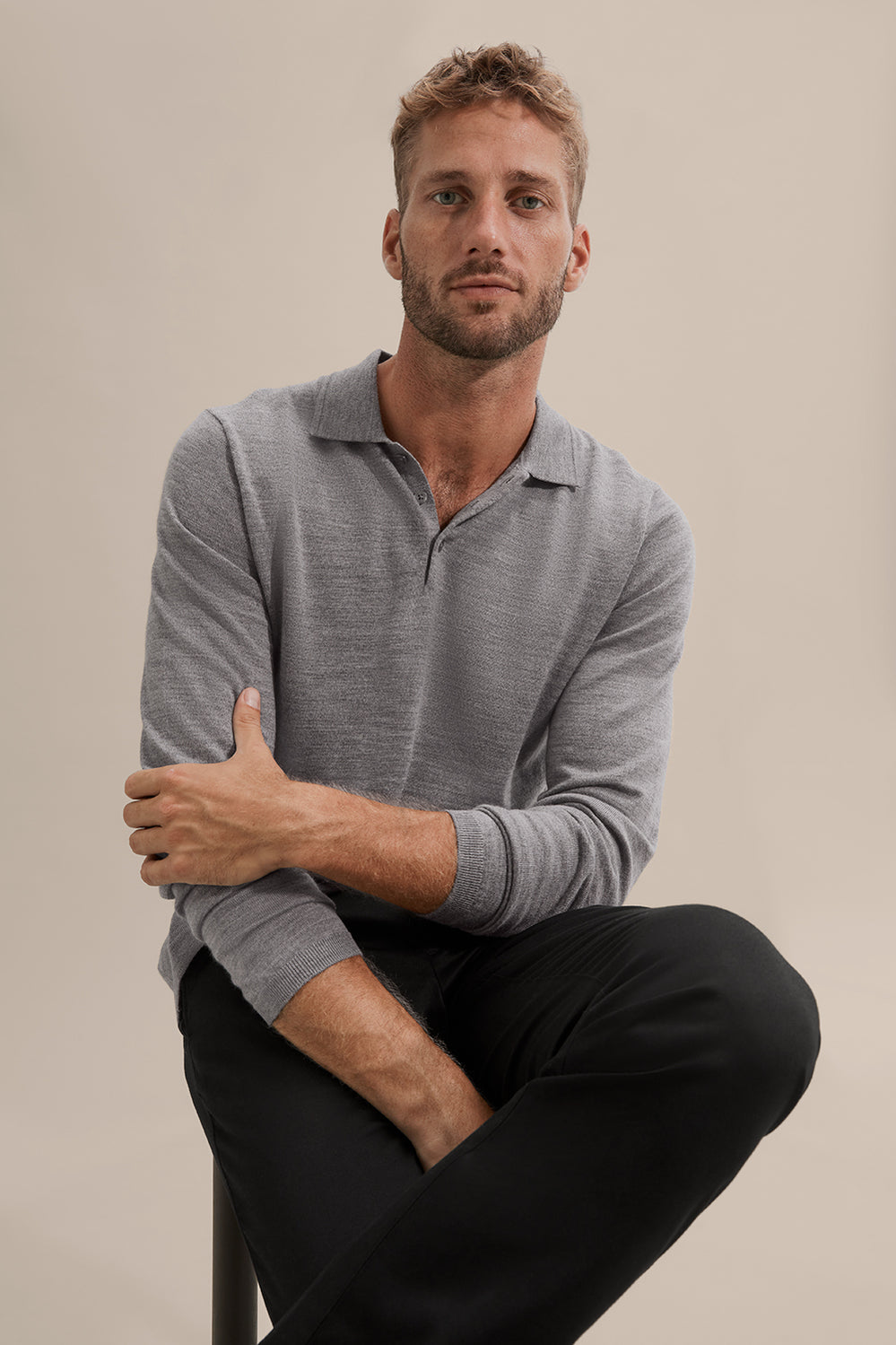 Merino Long Sleeve Polo