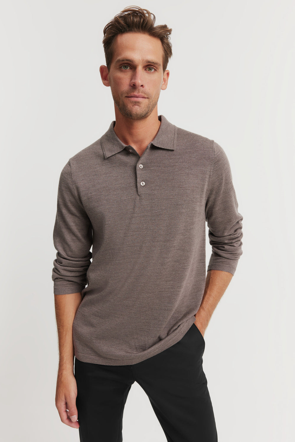 Merino Long Sleeve Polo