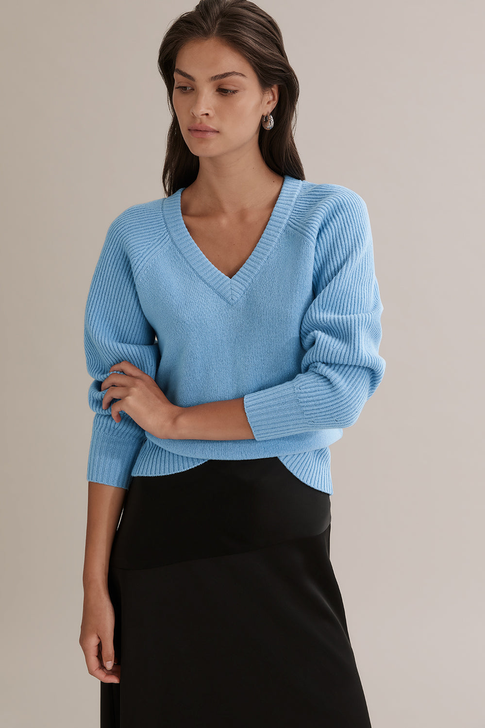 Spliced Rib Sleeve Knit