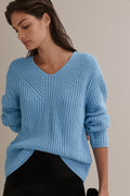 Deep V-Neck Knit Pullover