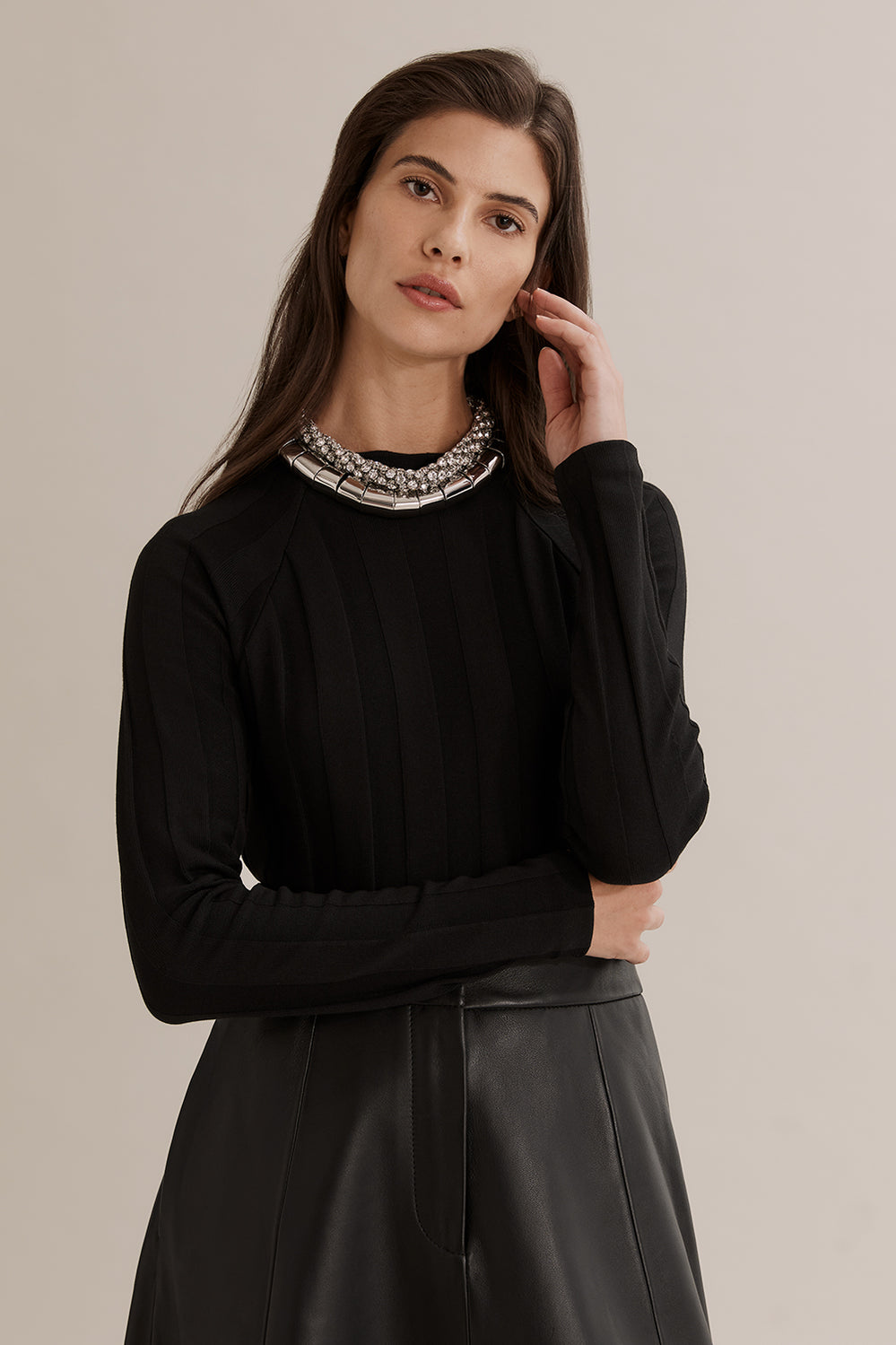 Rib Self Stripe Top