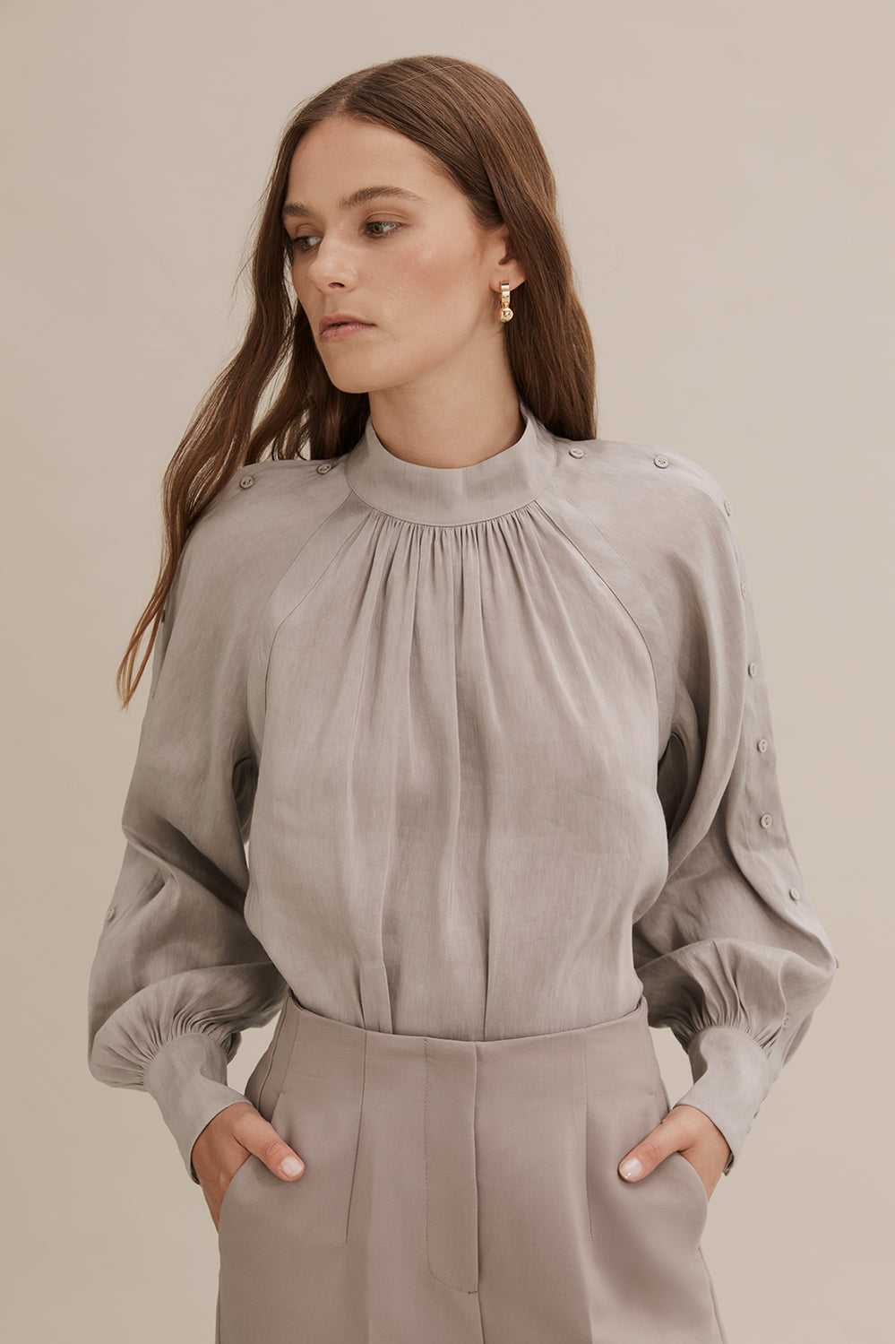 Button Detail Blouse