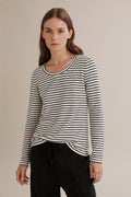 Striped Long Sleeve Linen T-Shirt