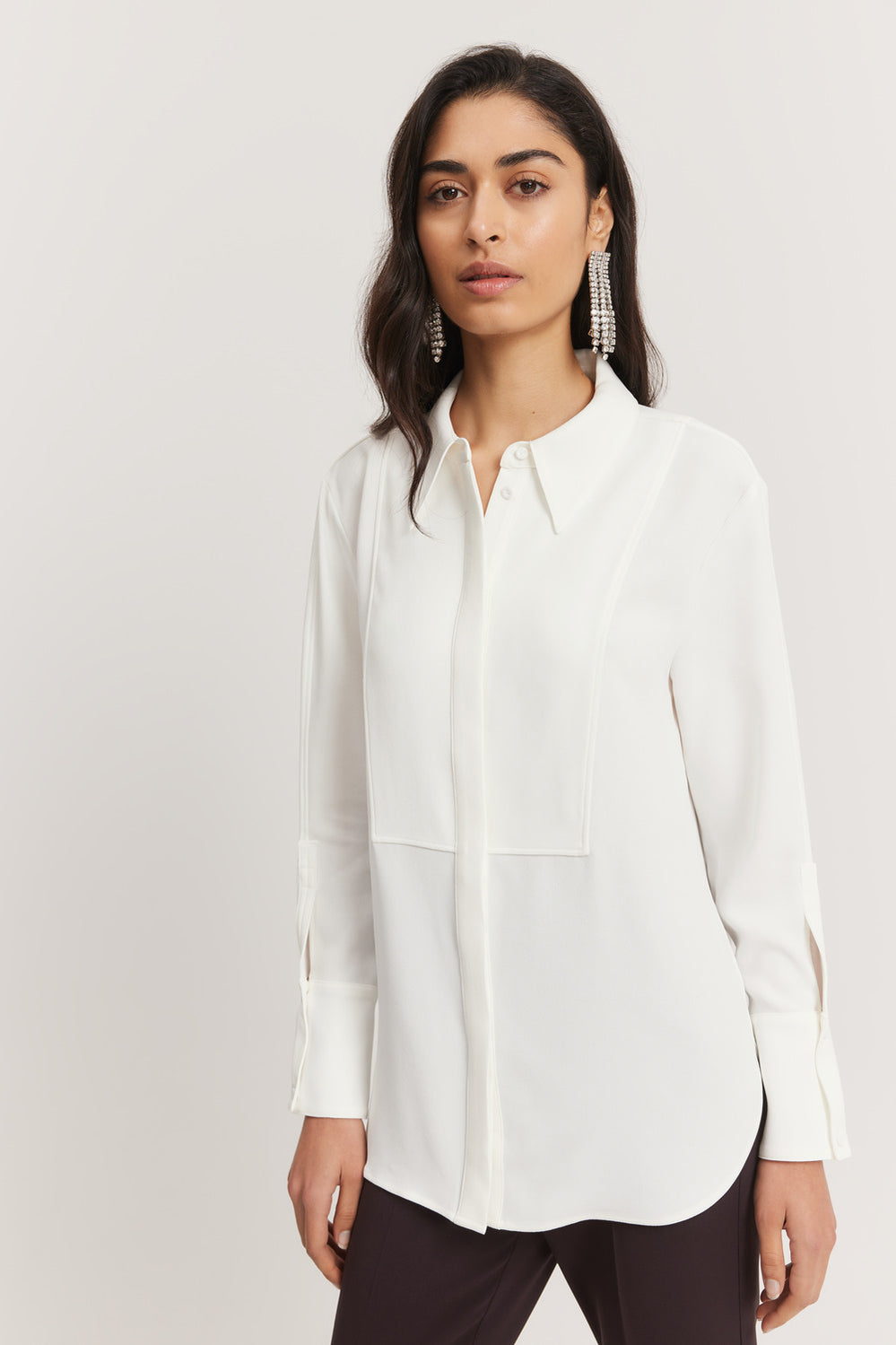Longline Crepe Shirt