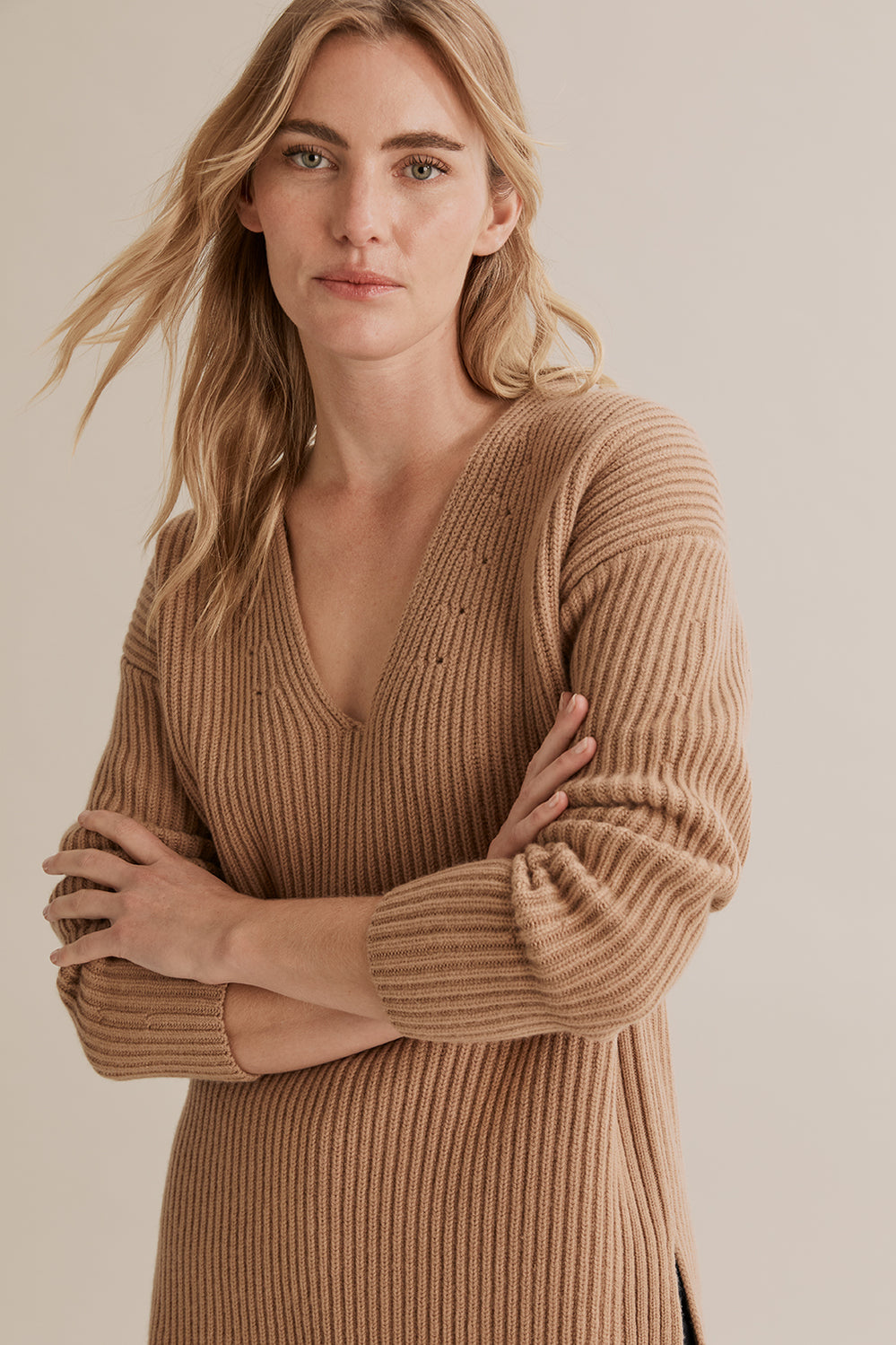 Rib V-Neck Knit