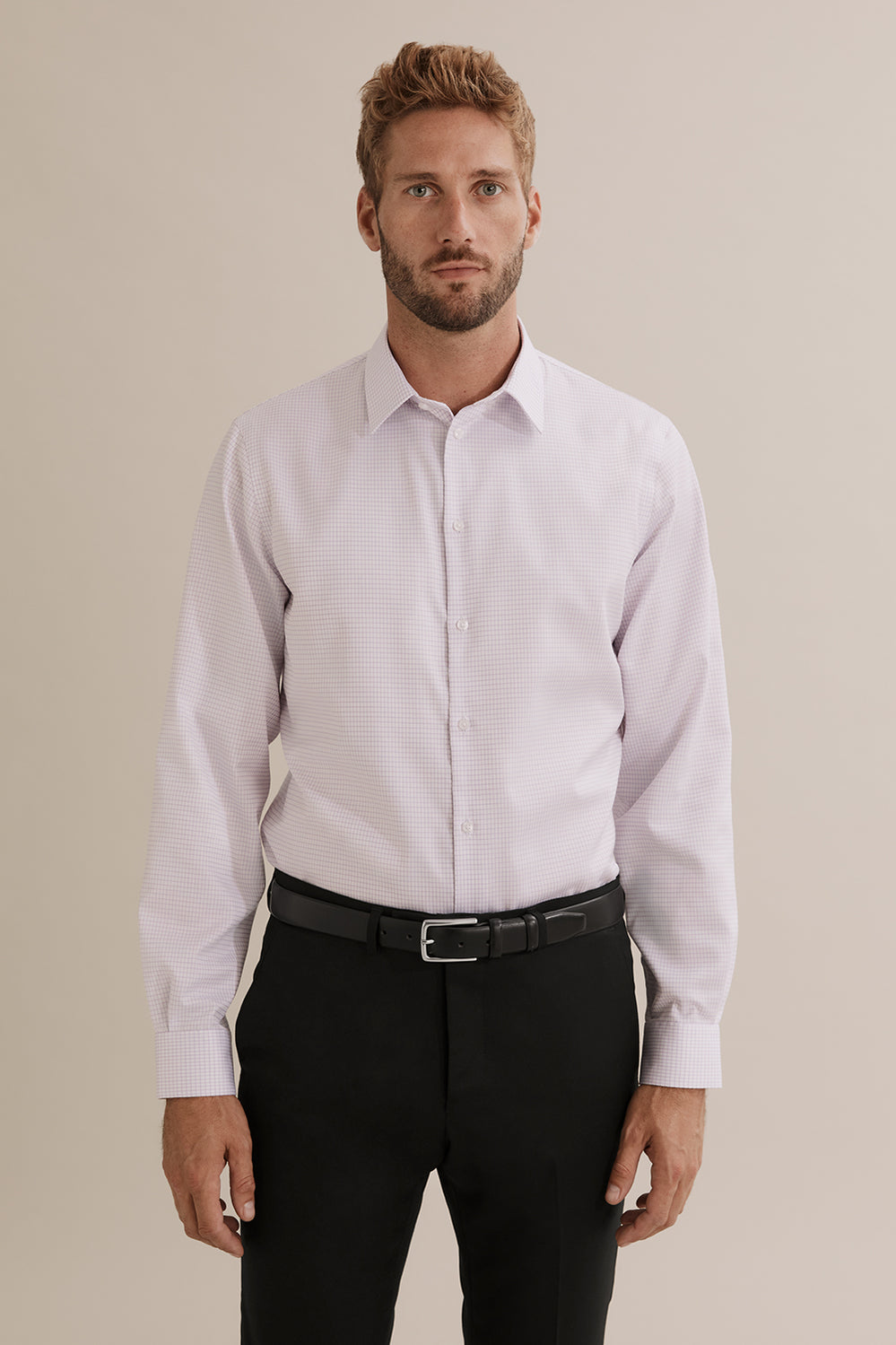 Regular Fit Mini Grid Travel Shirt