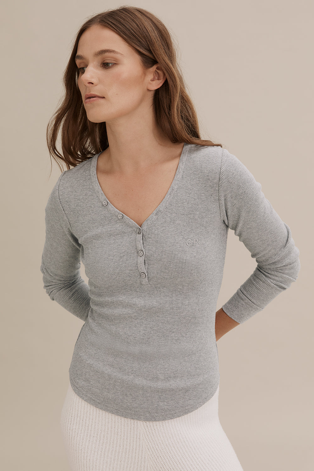 Waffle Henley Top