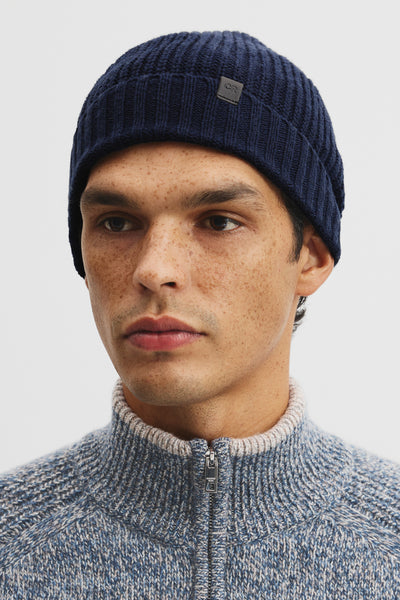Cotton Blend Rib Beanie