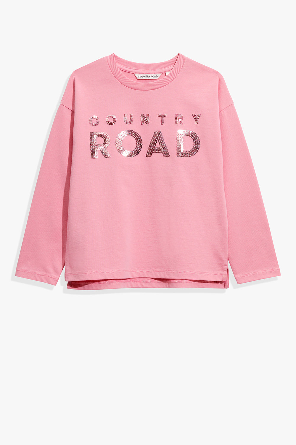 Cotton Sequin Logo T-Shirt