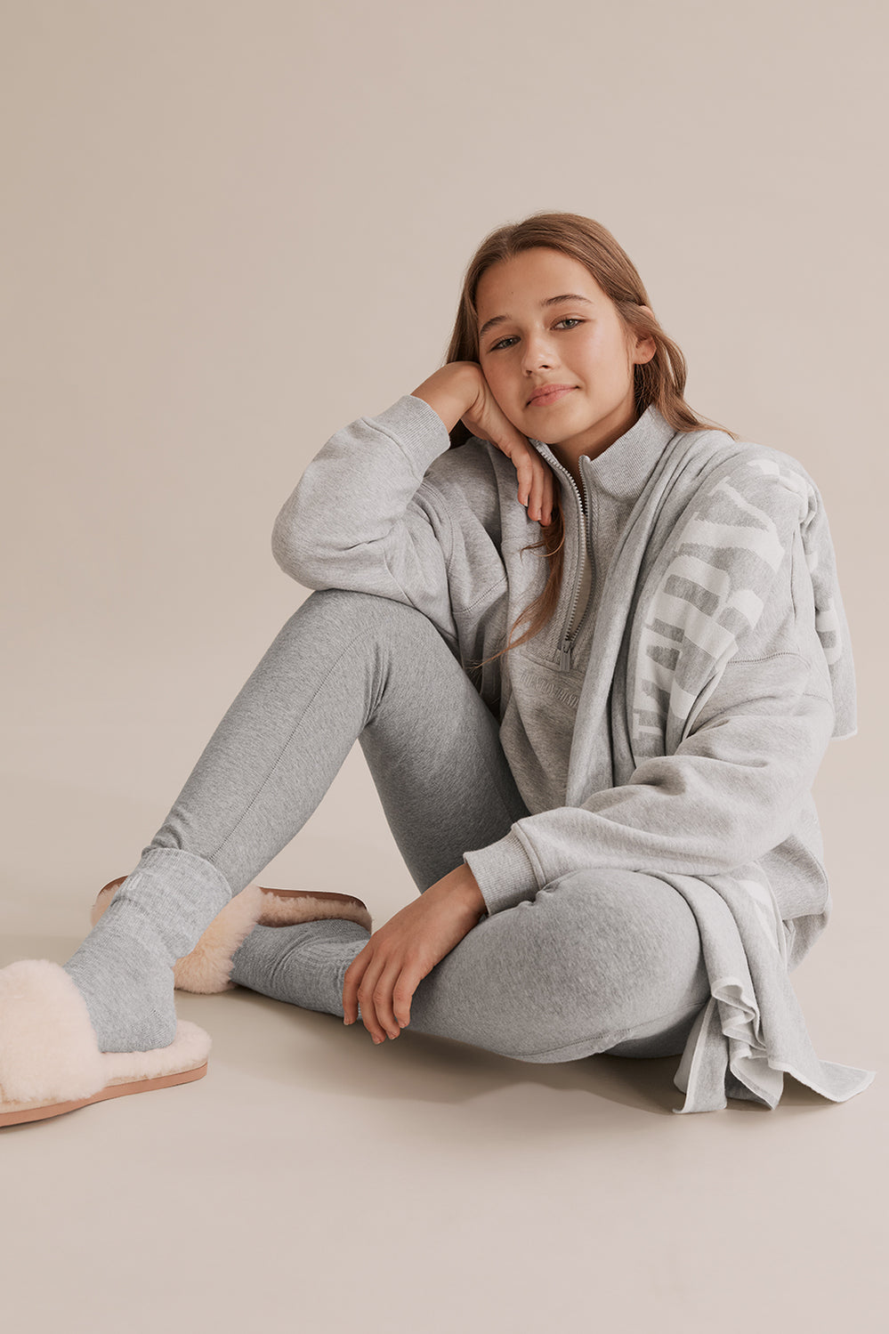 Teen Cotton Rib Detail Zip Sweat