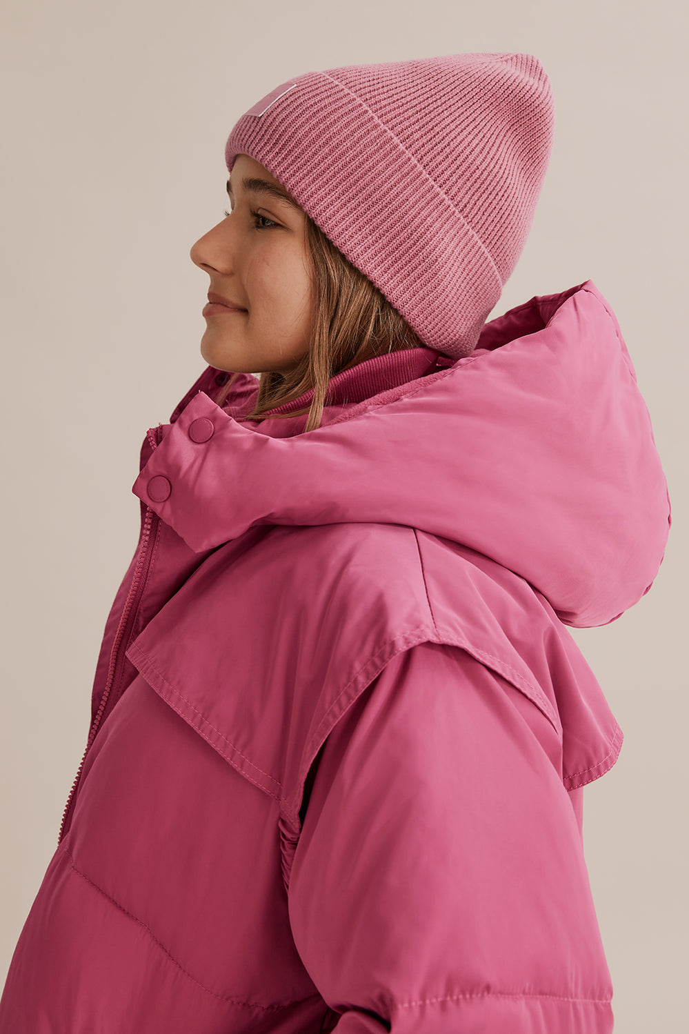 Teen Polyester Oversized Quilt Puffer Jacket