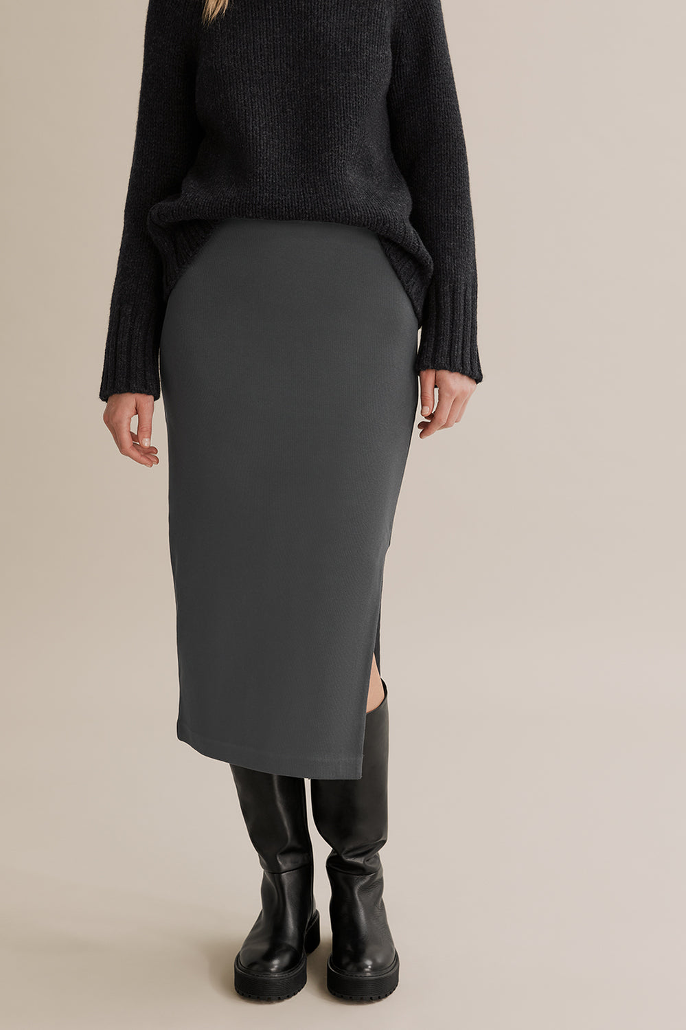 Rib Midi Skirt