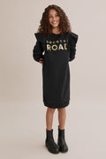 Cotton Sequin Logo Dress