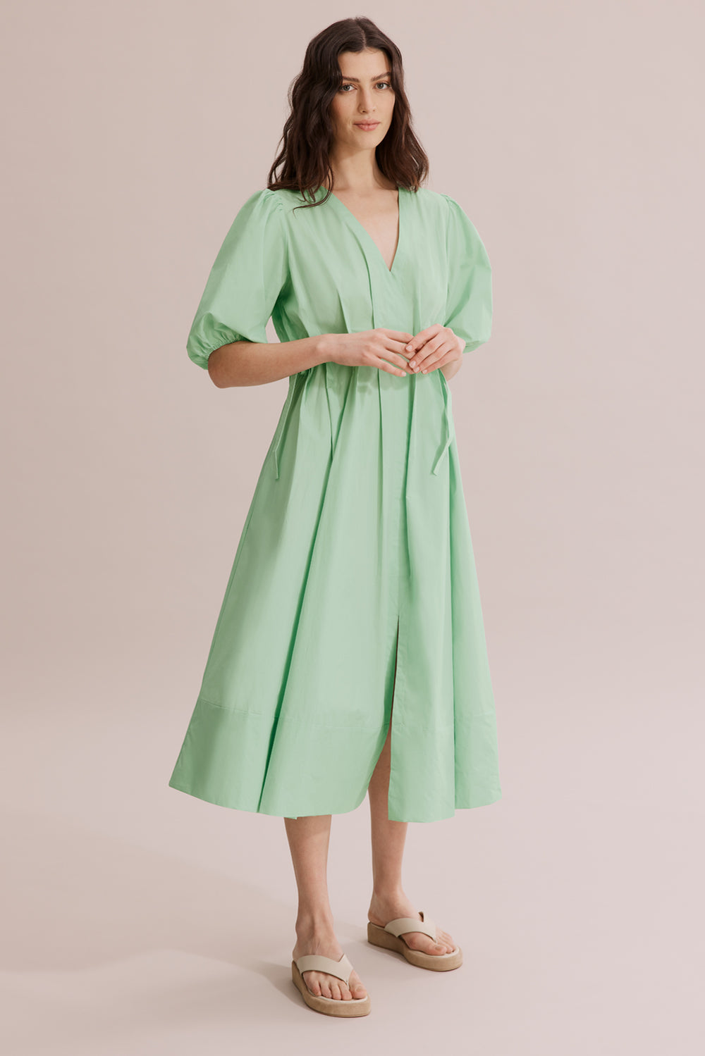 Gathered Detail Midi Dress