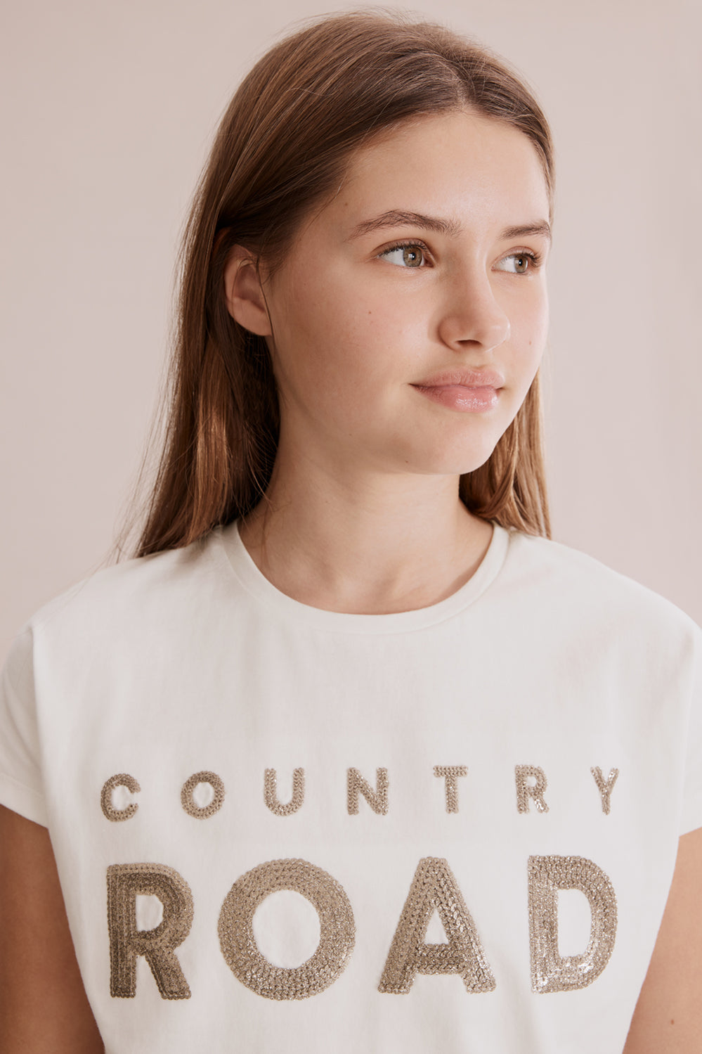 Teen Cotton Sequin Logo T-Shirt