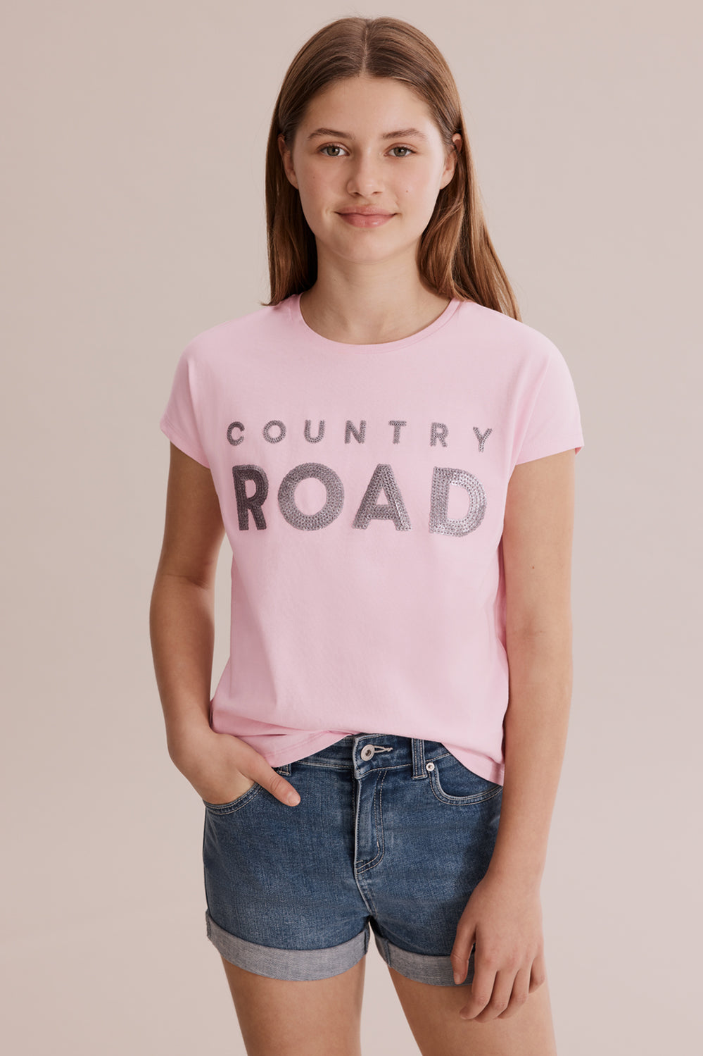 Teen Cotton Sequin Logo T-Shirt