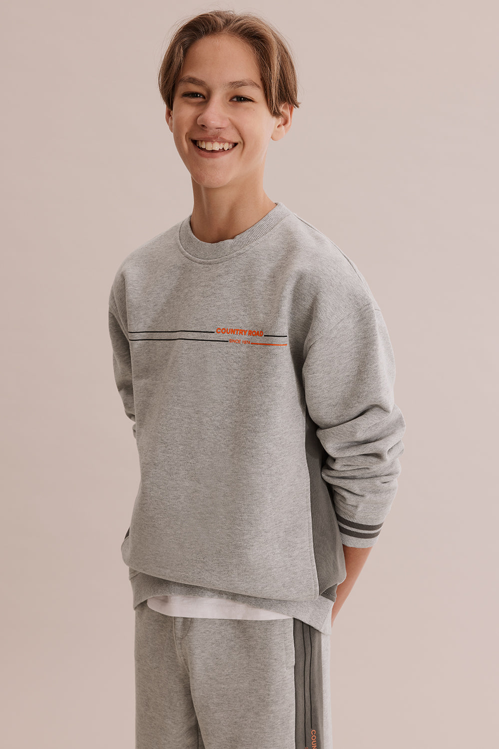 Teen Cotton Panel Logo Sweat