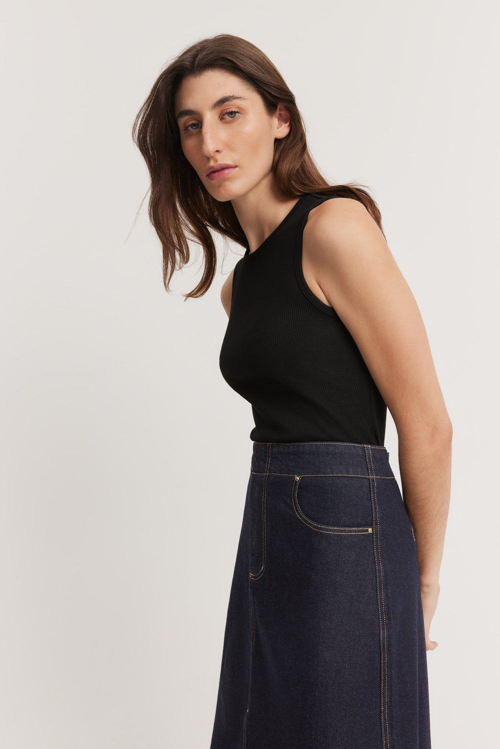 High Neck Rib Tank